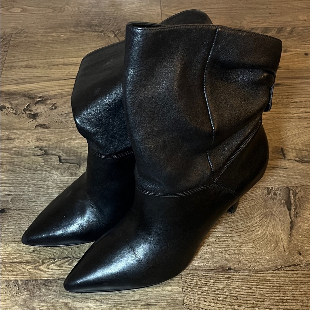 Michael Kors Black Leather Upper 3 inch Heeled Booties - Great Condition Size 8